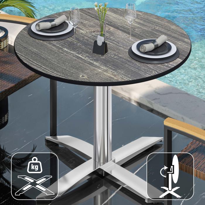 CPTG | Bistrobord | Ø:H 70 x 75 cm | Rustikk furu / aluminium | Ekstra vekt