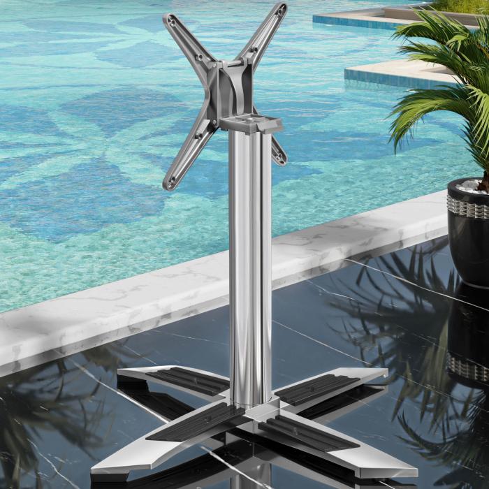 CPTG | Bistrobord | Ø:H 70 x 75 cm | Rustikk furu / aluminium | Sammenleggbar/tilleggsvekt