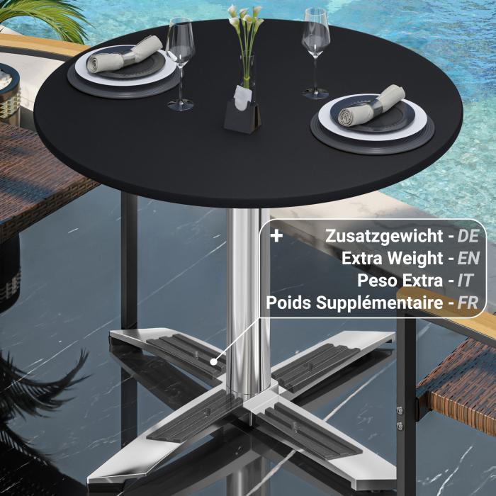 CPTG | Bistrobord | Ø:H 70 x 75 cm | Svart / aluminium | Sammenleggbar/tilleggsvekt CPTG | Bistrobord | Ø:H 70 x 75 cm | Svart / aluminium | Sammenleggbar/tilleggsvekt