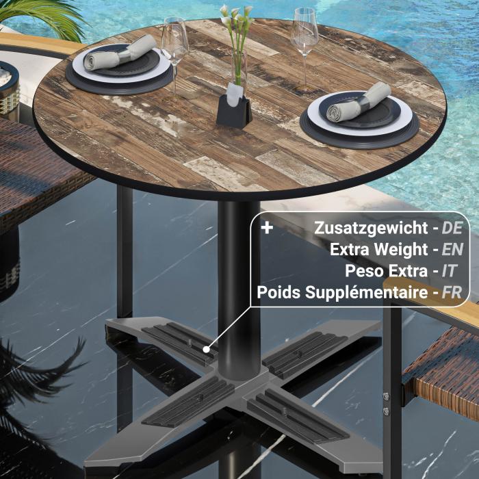 CPTG | Bistrobord | Ø:H 70 x 75 cm | Vintage Old / Aluminium Black | Sammenleggbar/tilleggsvekt CPTG | Bistrobord | Ø:H 70 x 75 cm | Vintage Old / Aluminium Black | Sammenleggbar/tilleggsvekt