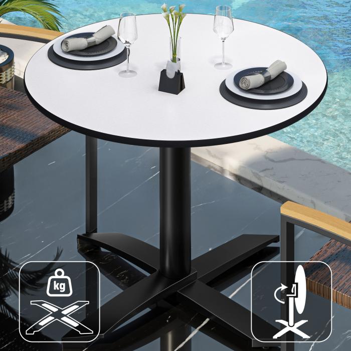 CPTG | Bistrobord | Ø:H 70 x 75 cm | Hvit / Aluminium Svart | Sammenleggbar/tilleggsvekt CPTG | Bistrobord | Ø:H 70 x 75 cm | Hvit / Aluminium Svart | Sammenleggbar/tilleggsvekt