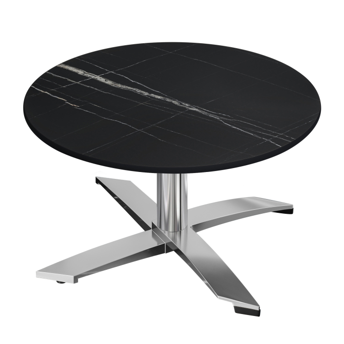 CPTG | Bistro Loungetisch | Ø:H 70 x 39 cm | Schwarz Marmor / Aluminium | Zusatzgewicht