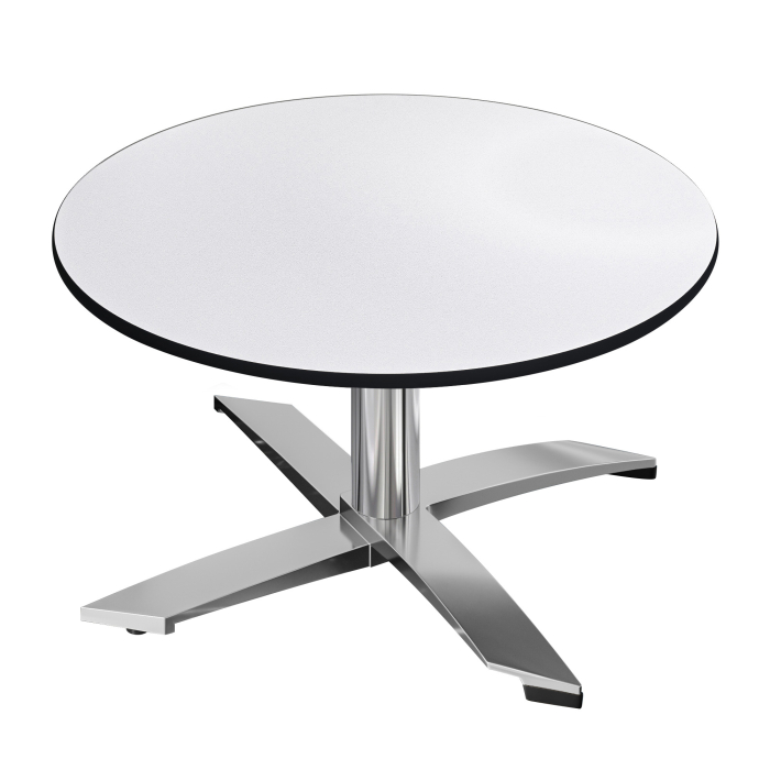 CPTG | Bistro Loungetisch | Ø:H 60 x 39 cm | Weiß / Aluminium | Zusatzgewicht