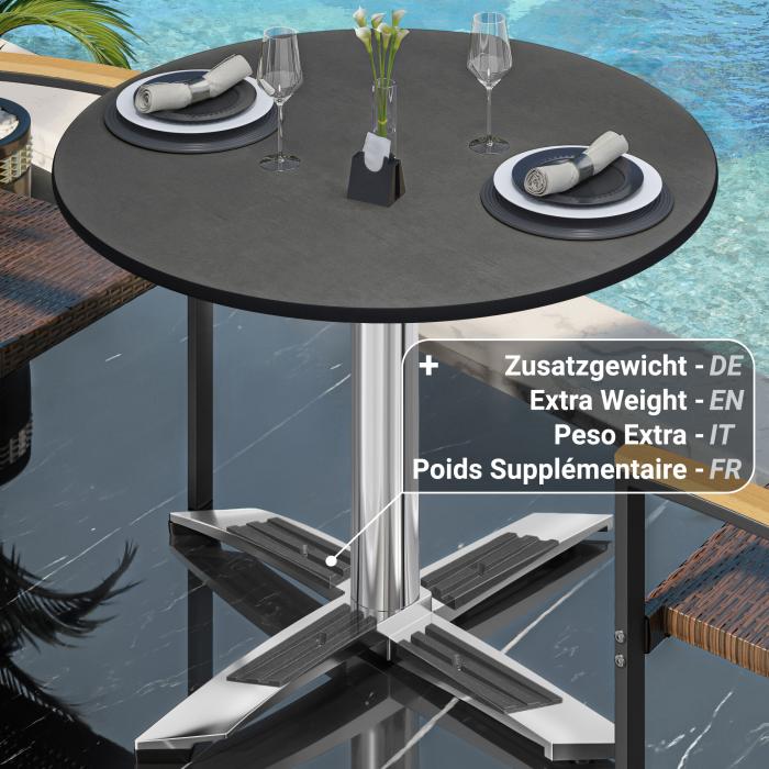 CPTG | Bistrobord | Ø:H 70 x 75 cm | Antrasitt / aluminium | Ekstra vekt
