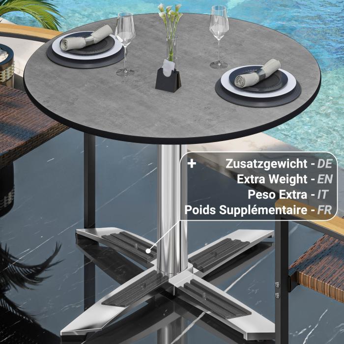 CPTG | Bistrobord | Ø:H 70 x 75 cm | Betong / aluminium | Ekstra vekt