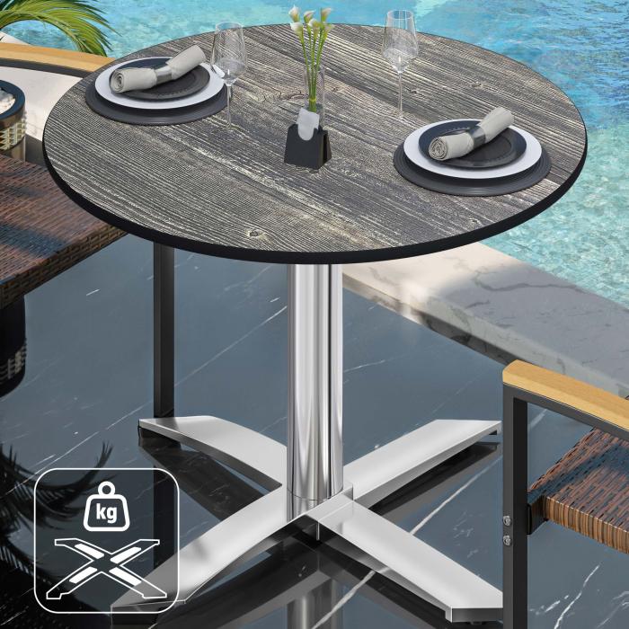 CPTG | Bistrobord | Ø:H 60 x 75 cm | Rustikk furu / aluminium | Ekstra vekt CPTG | Bistrobord | Ø:H 60 x 75 cm | Rustikk furu / aluminium | Ekstra vekt