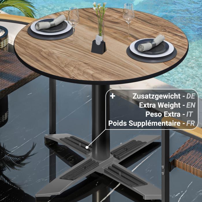CPTG | Bistrobord | Ø:H 70 x 75 cm | Sheesham / Aluminium Black | Ekstra vekt CPTG | Bistrobord | Ø:H 70 x 75 cm | Sheesham / Aluminium Black | Ekstra vekt