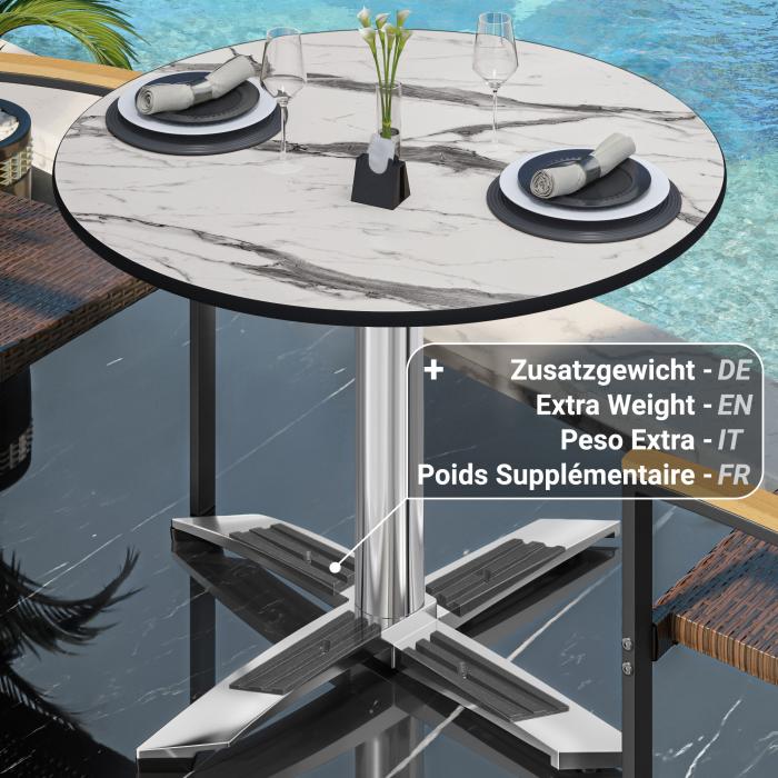 CPTG | Bistrobord | Ø:H 60 x 75 cm | Hvit marmor / aluminium | Ekstra vekt CPTG | Bistrobord | Ø:H 60 x 75 cm | Hvit marmor / aluminium | Ekstra vekt