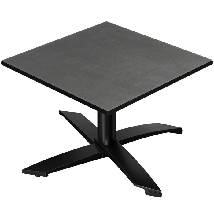 CPTG | Bistro Loungetisch | B:T:H 70 x 70 x 39 cm | Anthrazit / Aluminium Schwarz | Klappbar/ Zusatzgewicht