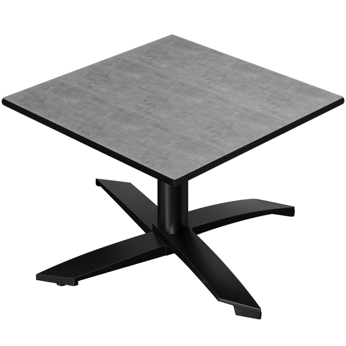CPTG | Bistro Loungetisch | B:T:H 70 x 70 x 39 cm | Beton / Aluminium Schwarz | Klappbar/ Zusatzgewicht