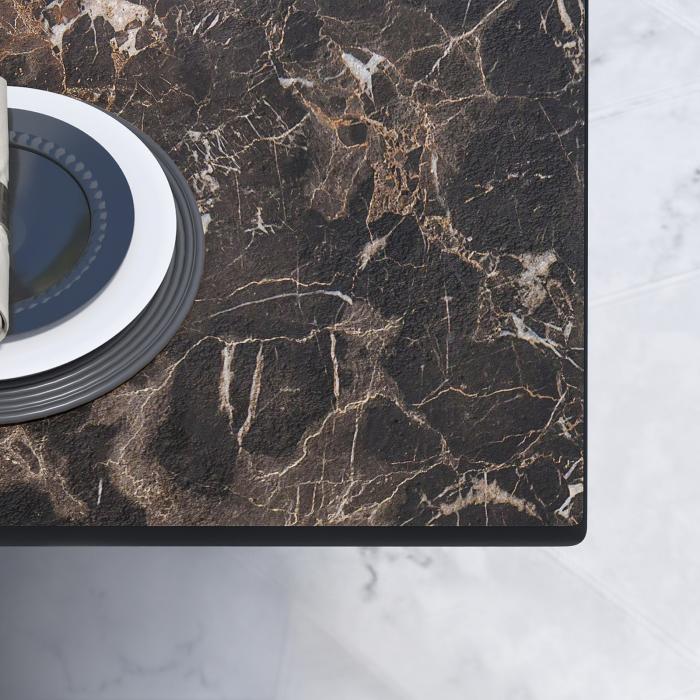 CPTG | Bistro lounge table | W:D:H 60 x 60 x 39 cm | Cappuccino marble / aluminium black | Foldable/ additional weight CPTG | Bistro lounge table | W:D:H 60 x 60 x 39 cm | Cappuccino marble / aluminium black | Foldable/ additional weight