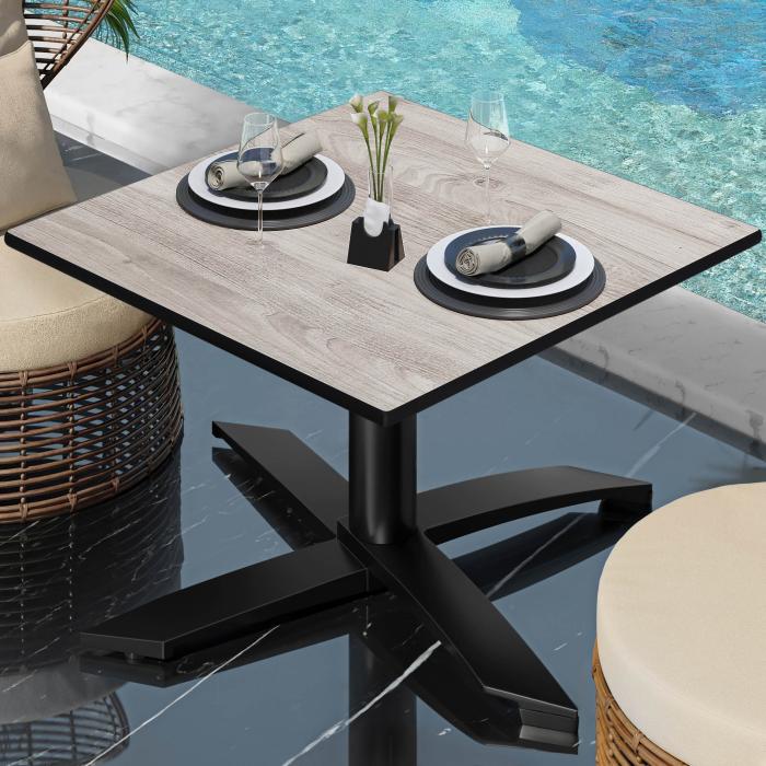 CPTG | Bistro salongbord | B:D:H 60 x 60 x 39 cm | Eik Hvit / Aluminium Svart | Ekstra vekt CPTG | Bistro salongbord | B:D:H 60 x 60 x 39 cm | Eik Hvit / Aluminium Svart | Ekstra vekt