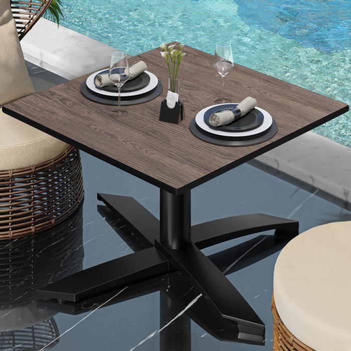 CPTG | Bistro lounge table | W:D:H 60 x 60 x 39 cm | Light Wenge / Aluminium Black | Foldable/ additional weight CPTG | Bistro lounge table | W:D:H 60 x 60 x 39 cm | Light Wenge / Aluminium Black | Foldable/ additional weight