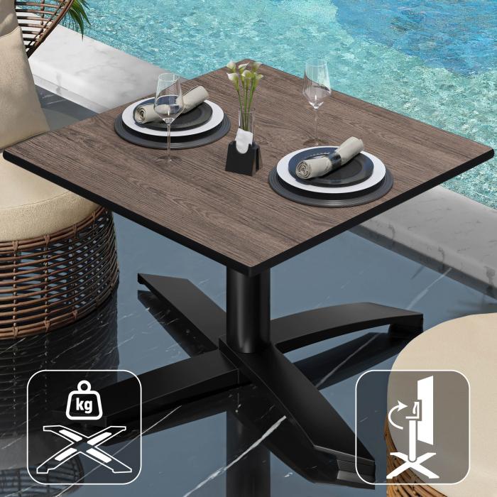 CPTG | Bistro lounge table | W:D:H 60 x 60 x 39 cm | Light Wenge / Aluminium Black | Foldable/ additional weight CPTG | Bistro lounge table | W:D:H 60 x 60 x 39 cm | Light Wenge / Aluminium Black | Foldable/ additional weight