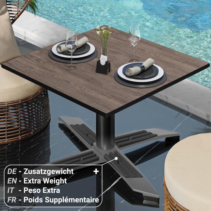 CPTG | Bistro lounge table | W:D:H 60 x 60 x 39 cm | Light Wenge / Aluminium Black | Foldable/ additional weight CPTG | Bistro lounge table | W:D:H 60 x 60 x 39 cm | Light Wenge / Aluminium Black | Foldable/ additional weight