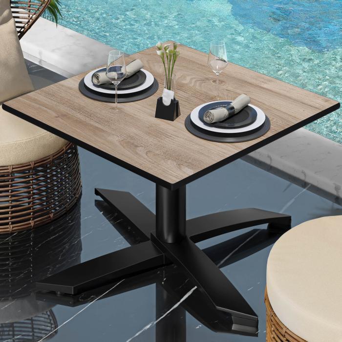 CPTG | Bistro salongbord | B:D:H 60 x 60 x 39 cm | Rustikk eik / aluminium svart | Ekstra vekt CPTG | Bistro salongbord | B:D:H 60 x 60 x 39 cm | Rustikk eik / aluminium svart | Ekstra vekt