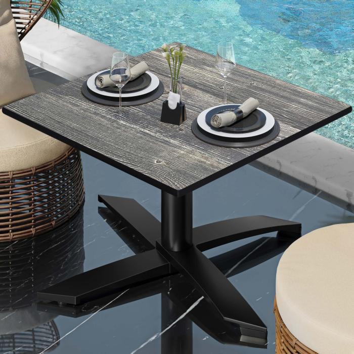CPTG | Bistro salongbord | B:D:H 60 x 60 x 39 cm | Rustikk Furu / Aluminium Svart | Ekstra vekt CPTG | Bistro salongbord | B:D:H 60 x 60 x 39 cm | Rustikk Furu / Aluminium Svart | Ekstra vekt