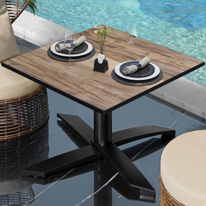 CPTG | Bistro-loungebord | B:D:H 60 x 60 x 39 cm | Sheesham / Aluminium Sort | Ekstra vægt CPTG | Bistro-loungebord | B:D:H 60 x 60 x 39 cm | Sheesham / Aluminium Sort | Ekstra vægt
