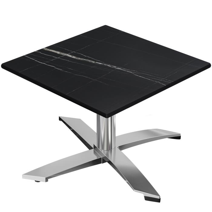 CPTG | Table de salon Bistro | L:P:H 70 x 70 x 39 cm | Marbre noir / Aluminium | Pliable/ Poids supplémentaire CPTG | Table de salon Bistro | L:P:H 70 x 70 x 39 cm | Marbre noir / Aluminium | Pliable/ Poids supplémentaire