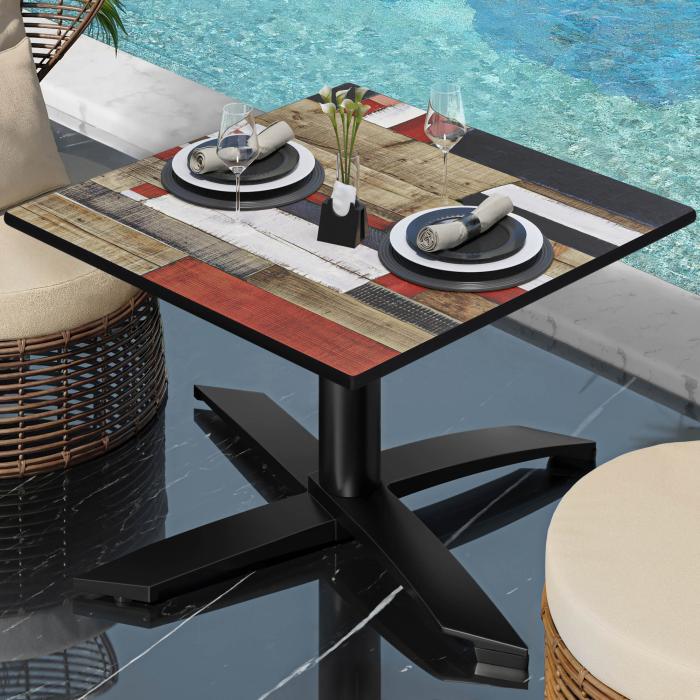 CPTG | Bistro lounge table | W:D:H 60 x 60 x 39 cm | Vintage coloured / Aluminium black | Additional weight CPTG | Bistro lounge table | W:D:H 60 x 60 x 39 cm | Vintage coloured / Aluminium black | Additional weight