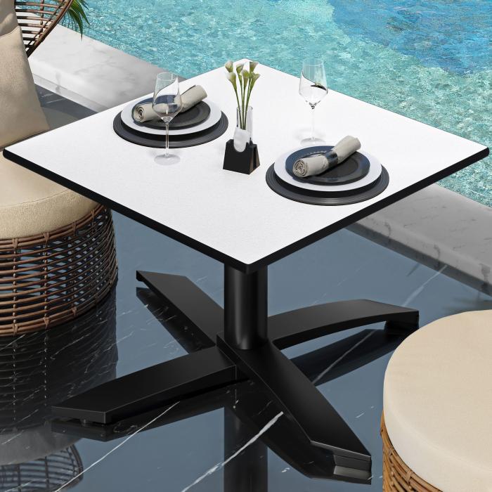 CPTG | Bistro lounge bord | B:D:H 60 x 60 x 39 cm | Vit / Aluminium Svart | Fällbart/ extra vikt CPTG | Bistro lounge bord | B:D:H 60 x 60 x 39 cm | Vit / Aluminium Svart | Fällbart/ extra vikt