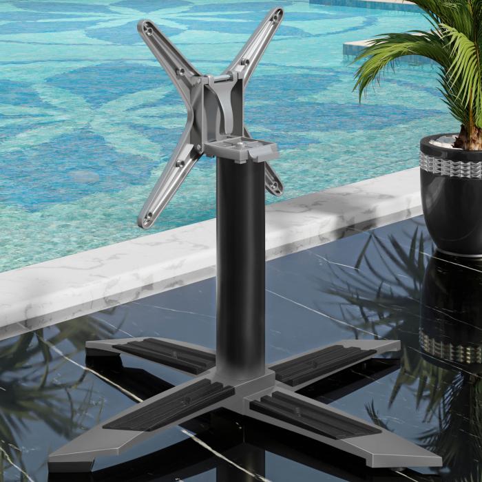CPTG | Bistro salongbord | B:D:H 60 x 60 x 39 cm | Hvit marmor / aluminium svart | Sammenleggbar/tilleggsvekt
