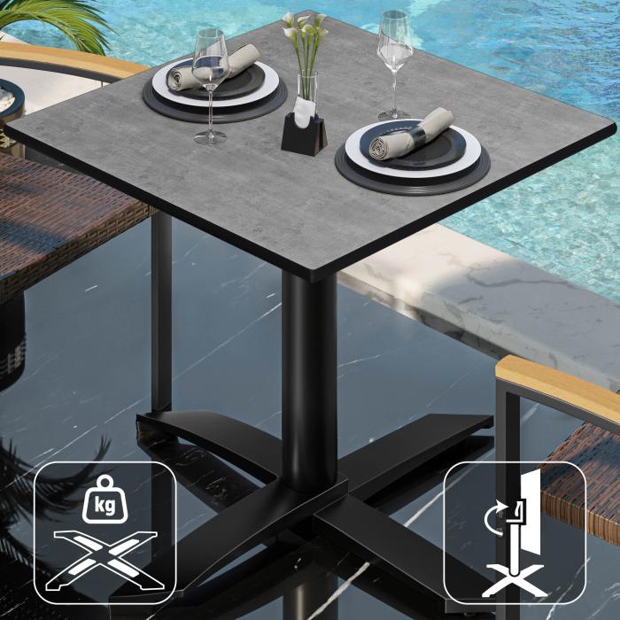 CPTG | Bistrobord | B:D:H 70 x 70 x 75 cm | Betong / Aluminium Svart | Sammenleggbar/tilleggsvekt CPTG | Bistrobord | B:D:H 70 x 70 x 75 cm | Betong / Aluminium Svart | Sammenleggbar/tilleggsvekt
