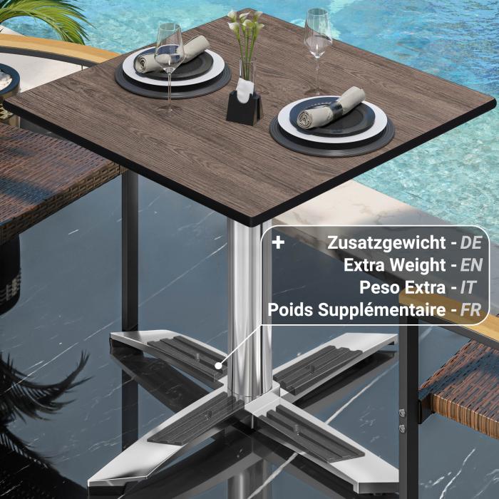 CPTG | Bistrobord | B:D:H 70 x 70 x 75 cm | Lett Wenge / Aluminium | Sammenleggbar/tilleggsvekt CPTG | Bistrobord | B:D:H 70 x 70 x 75 cm | Lett Wenge / Aluminium | Sammenleggbar/tilleggsvekt