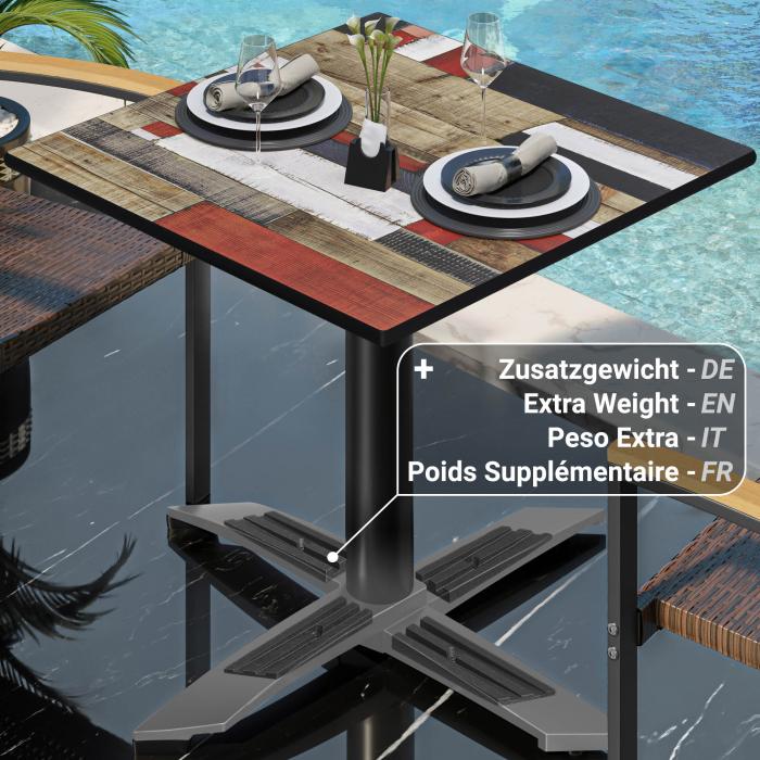 CPTG | Bistrobord | B:D:H 60 x 60 x 75 cm | Vintage Fargerike / Aluminium Svart | Sammenleggbar/tilleggsvekt CPTG | Bistrobord | B:D:H 60 x 60 x 75 cm | Vintage Fargerike / Aluminium Svart | Sammenleggbar/tilleggsvekt
