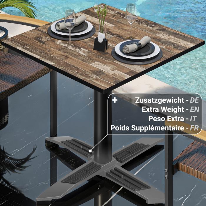 CPTG | Bistrobord | B:D:H 70 x 70 x 75 cm | Vintage Old / Aluminium Black | Sammenleggbar/tilleggsvekt CPTG | Bistrobord | B:D:H 70 x 70 x 75 cm | Vintage Old / Aluminium Black | Sammenleggbar/tilleggsvekt