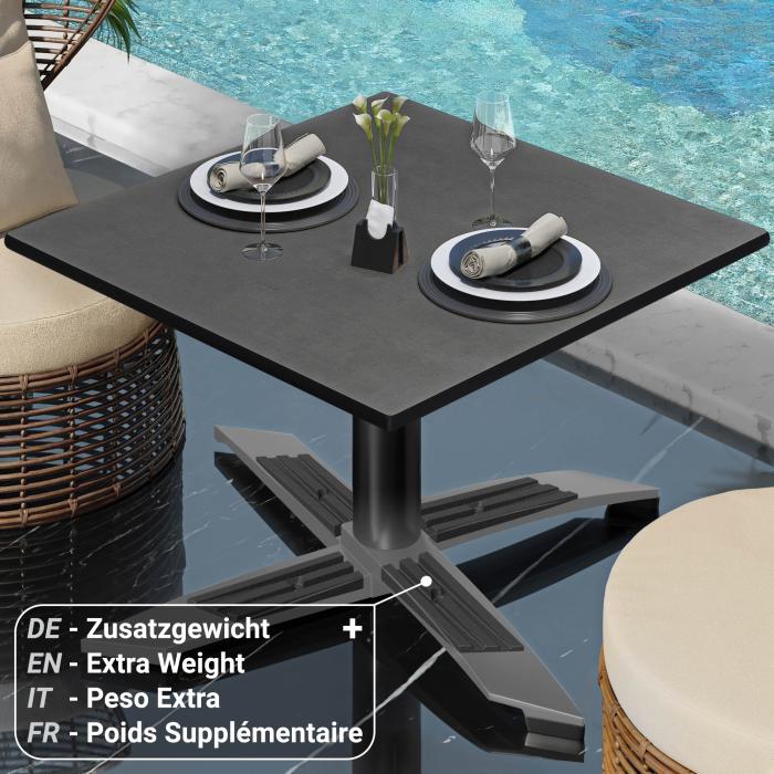 CPTG | Bistro lounge table | W:D:H 60 x 60 x 39 cm | anthracite / aluminium black | additional weight CPTG | Bistro lounge table | W:D:H 60 x 60 x 39 cm | anthracite / aluminium black | additional weight