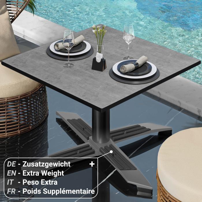 CPTG | Bistro lounge table | W:D:H 60 x 60 x 39 cm | concrete / aluminium black | additional weight CPTG | Bistro lounge table | W:D:H 60 x 60 x 39 cm | concrete / aluminium black | additional weight