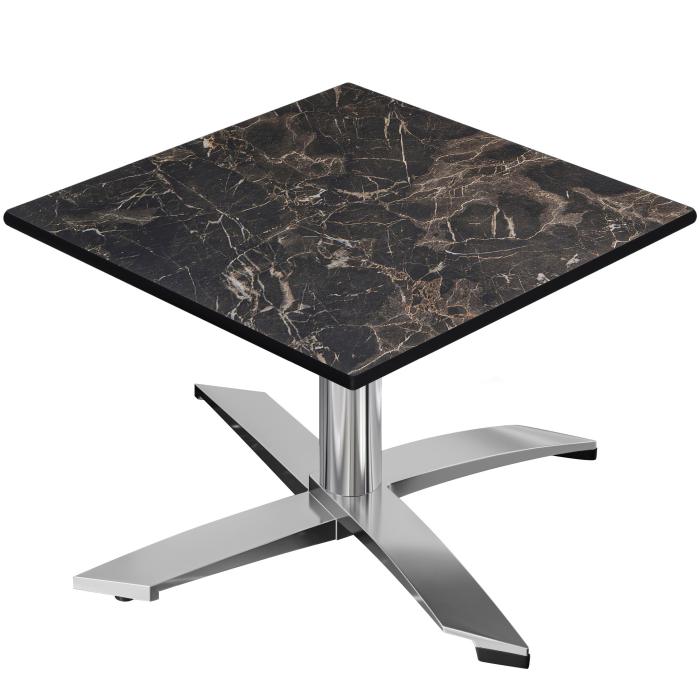 CPTG | Bistro loungetafel | B:D:H 70 x 70 x 39 cm | Cappuccino marmer / aluminium | Extra gewicht CPTG | Bistro loungetafel | B:D:H 70 x 70 x 39 cm | Cappuccino marmer / aluminium | Extra gewicht