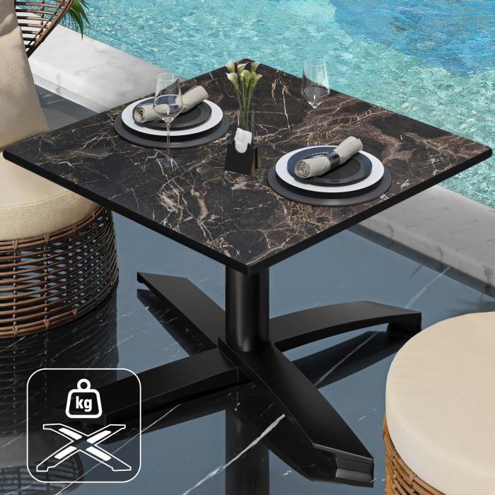 CPTG | Bistro salongbord | B:D:H 60 x 60 x 39 cm | Cappuccino marmor / aluminium svart | Ekstra vekt CPTG | Bistro salongbord | B:D:H 60 x 60 x 39 cm | Cappuccino marmor / aluminium svart | Ekstra vekt