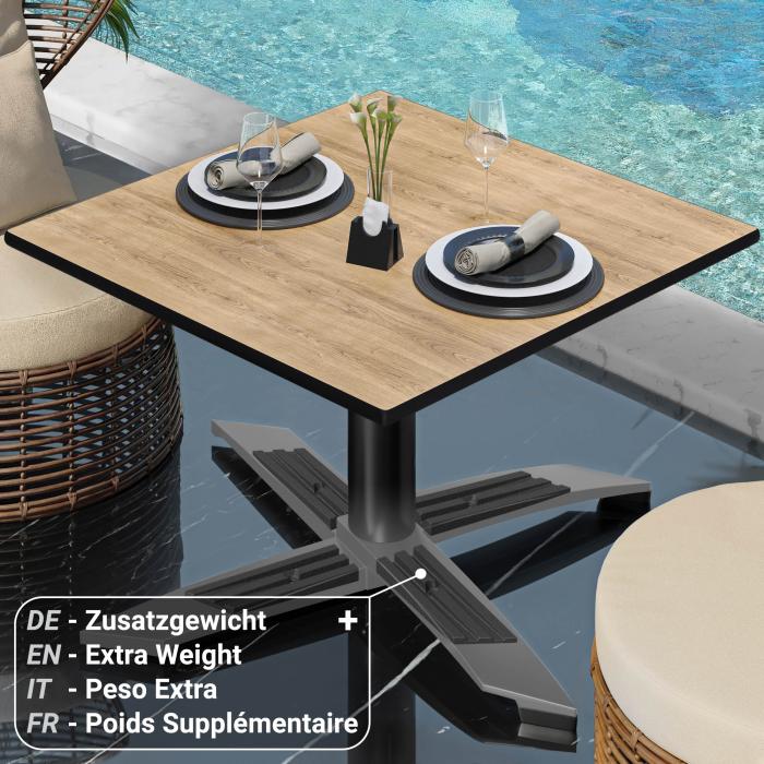 CPTG | Bistro-loungebord | B:D:H 60 x 60 x 39 cm | eg / aluminium sort | ekstra vægt CPTG | Bistro-loungebord | B:D:H 60 x 60 x 39 cm | eg / aluminium sort | ekstra vægt