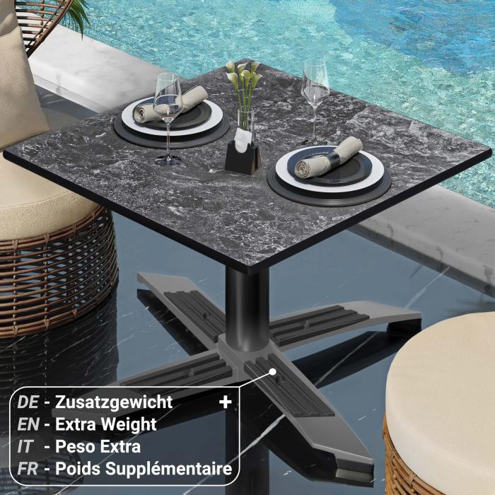 CPTG | Bistro-loungebord | B:D:H 60 x 60 x 39 cm | Rock / Aluminium Sort | Ekstra vægt CPTG | Bistro-loungebord | B:D:H 60 x 60 x 39 cm | Rock / Aluminium Sort | Ekstra vægt