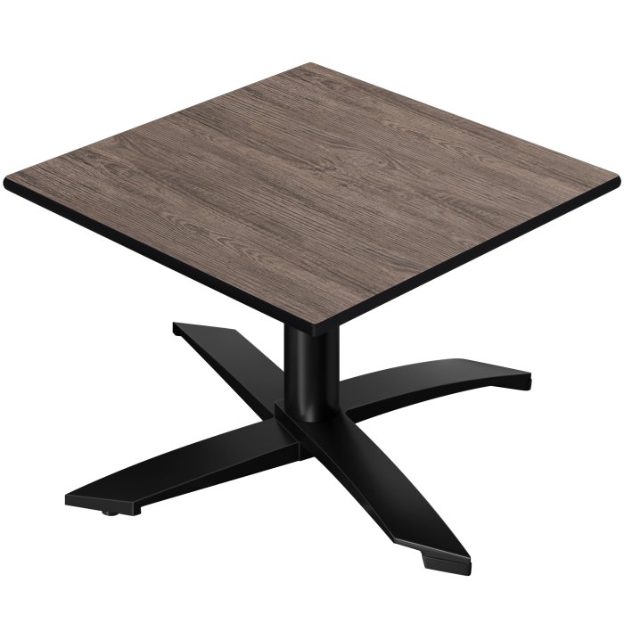 CPTG | Bistro Loungetisch | B:T:H 70 x 70 x 39 cm | Light Wenge / Aluminium Schwarz | Zusatzgewicht