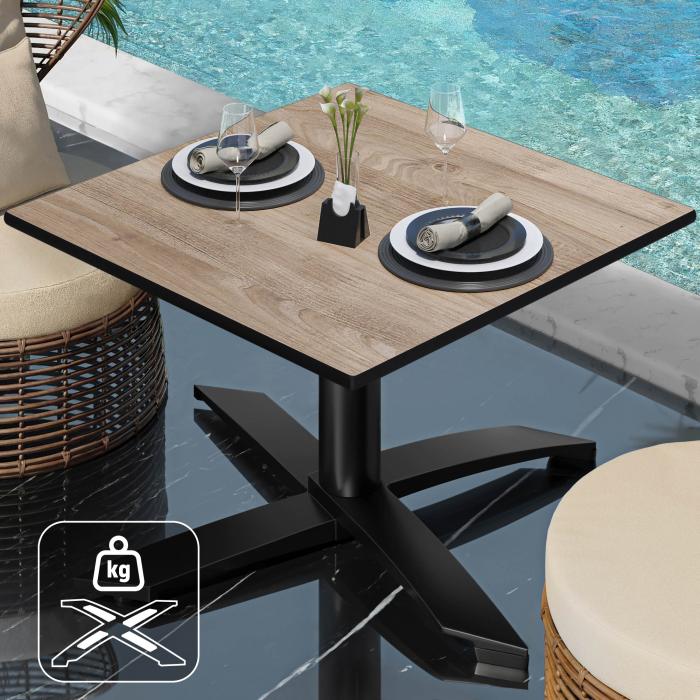 CPTG | Bistro salongbord | B:D:H 60 x 60 x 39 cm | Rustikk eik / aluminium svart | Ekstra vekt CPTG | Bistro salongbord | B:D:H 60 x 60 x 39 cm | Rustikk eik / aluminium svart | Ekstra vekt