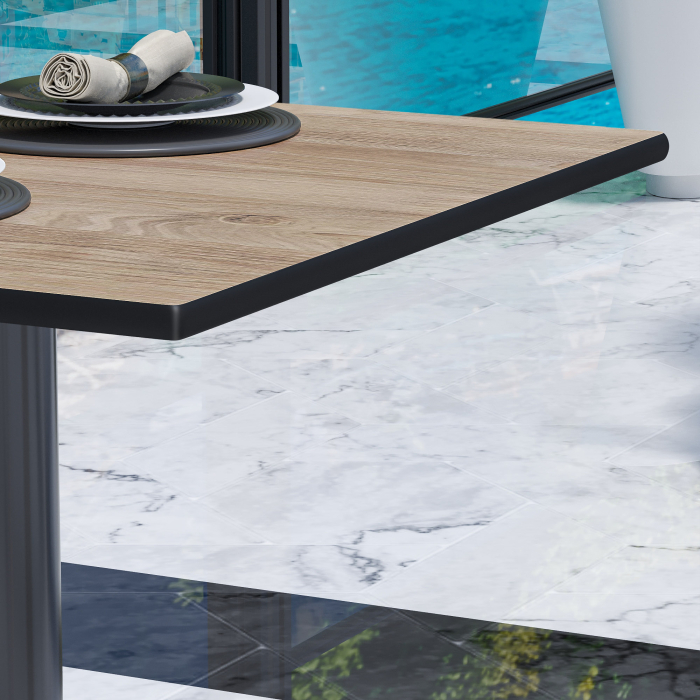 CPTG | Bistro salongbord | B:D:H 60 x 60 x 39 cm | Rustikk eik / aluminium svart | Ekstra vekt CPTG | Bistro salongbord | B:D:H 60 x 60 x 39 cm | Rustikk eik / aluminium svart | Ekstra vekt