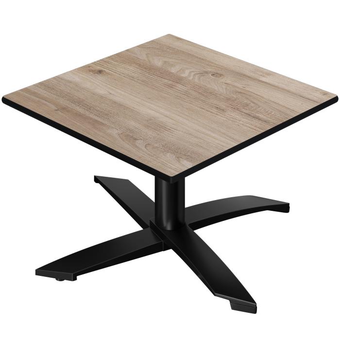CPTG | Bistro salongbord | B:D:H 60 x 60 x 39 cm | Rustikk eik / aluminium svart | Ekstra vekt CPTG | Bistro salongbord | B:D:H 60 x 60 x 39 cm | Rustikk eik / aluminium svart | Ekstra vekt