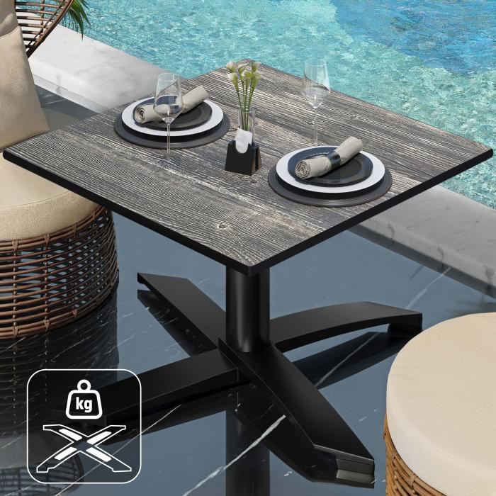 CPTG | Bistro salongbord | B:D:H 60 x 60 x 39 cm | Rustikk Furu / Aluminium Svart | Ekstra vekt CPTG | Bistro salongbord | B:D:H 60 x 60 x 39 cm | Rustikk Furu / Aluminium Svart | Ekstra vekt