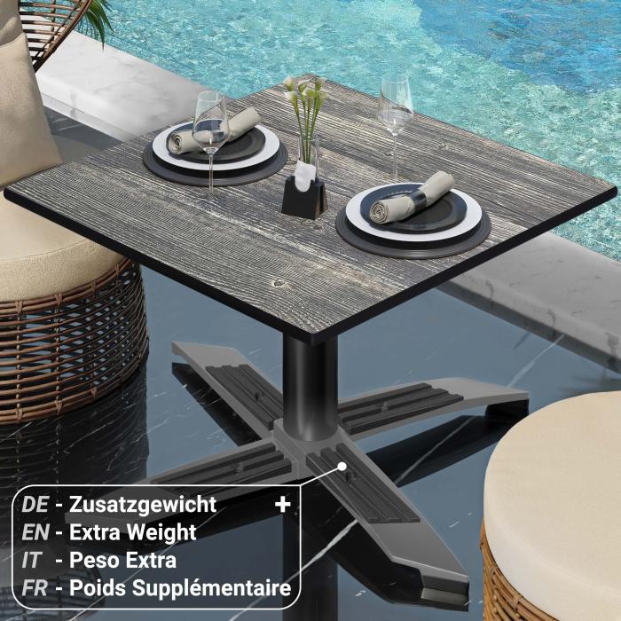 CPTG | Bistro salongbord | B:D:H 60 x 60 x 39 cm | Rustikk Furu / Aluminium Svart | Ekstra vekt CPTG | Bistro salongbord | B:D:H 60 x 60 x 39 cm | Rustikk Furu / Aluminium Svart | Ekstra vekt