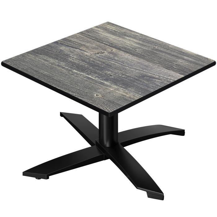 CPTG | Bistro salongbord | B:D:H 60 x 60 x 39 cm | Rustikk Furu / Aluminium Svart | Ekstra vekt CPTG | Bistro salongbord | B:D:H 60 x 60 x 39 cm | Rustikk Furu / Aluminium Svart | Ekstra vekt