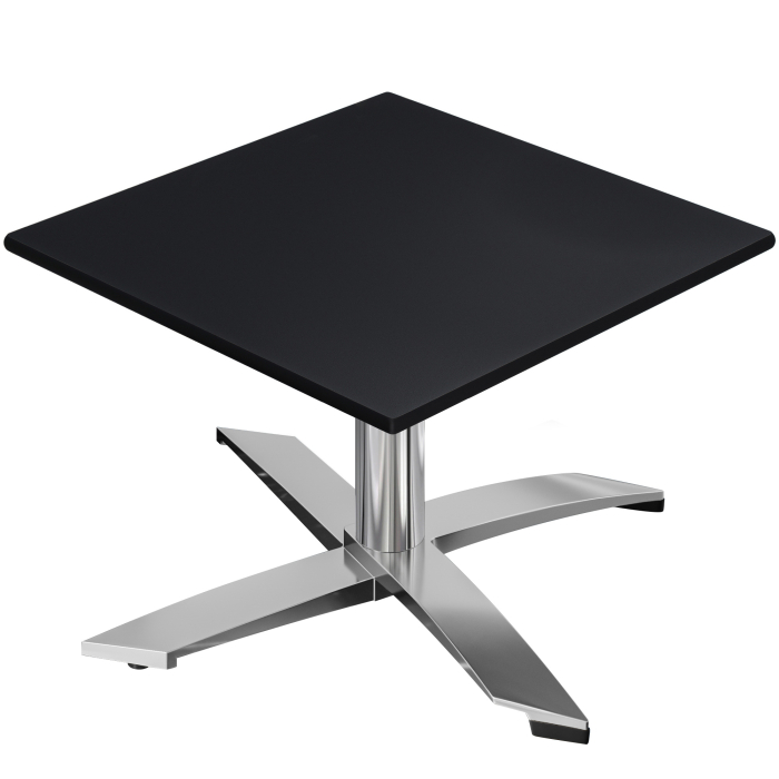 CPTG | Bistro Loungetisch | B:T:H 70 x 70 x 39 cm | Schwarz / Aluminium | Zusatzgewicht