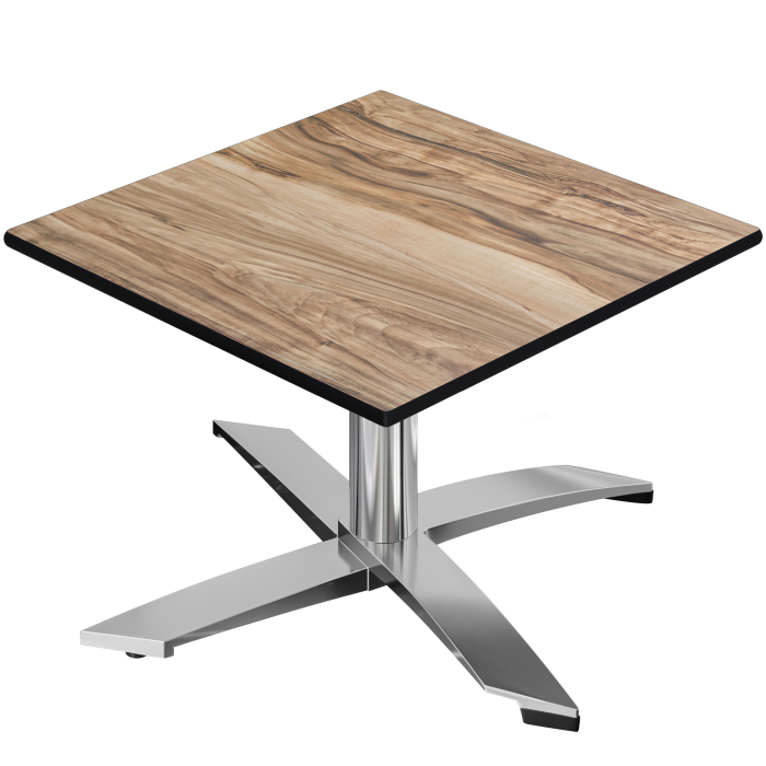 CPTG | Bistro Loungetisch | B:T:H 70 x 70 x 39 cm | Sheesham / Aluminium | Zusatzgewicht