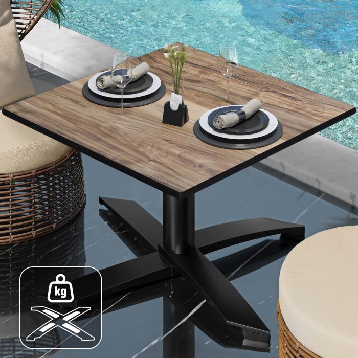CPTG | Bistro-loungebord | B:D:H 60 x 60 x 39 cm | Sheesham / Aluminium Sort | Ekstra vægt CPTG | Bistro-loungebord | B:D:H 60 x 60 x 39 cm | Sheesham / Aluminium Sort | Ekstra vægt