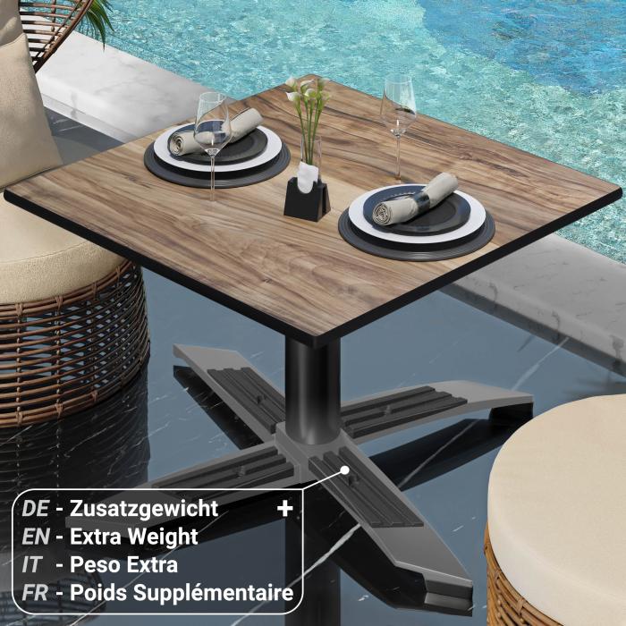 CPTG | Bistro-loungebord | B:D:H 60 x 60 x 39 cm | Sheesham / Aluminium Sort | Ekstra vægt CPTG | Bistro-loungebord | B:D:H 60 x 60 x 39 cm | Sheesham / Aluminium Sort | Ekstra vægt