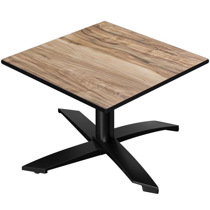 CPTG | Bistro-loungebord | B:D:H 60 x 60 x 39 cm | Sheesham / Aluminium Sort | Ekstra vægt CPTG | Bistro-loungebord | B:D:H 60 x 60 x 39 cm | Sheesham / Aluminium Sort | Ekstra vægt
