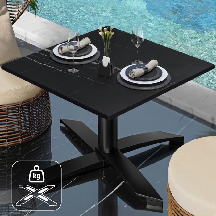 CPTG | Bistro-loungebord | B:D:H 60 x 60 x 39 cm | Sort marmor / Aluminium sort | Ekstra vægt CPTG | Bistro-loungebord | B:D:H 60 x 60 x 39 cm | Sort marmor / Aluminium sort | Ekstra vægt