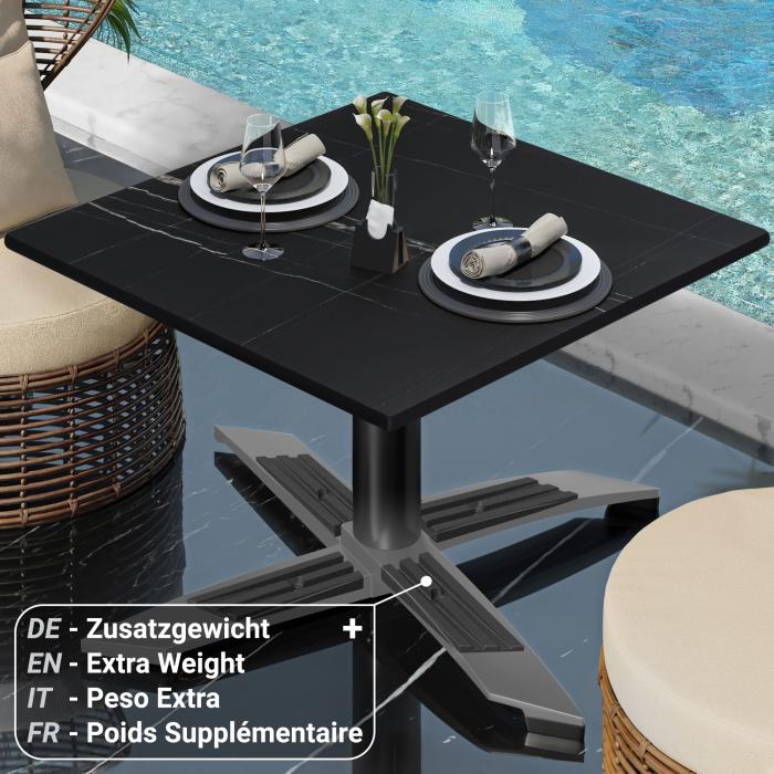 CPTG | Bistro-loungebord | B:D:H 60 x 60 x 39 cm | Sort marmor / Aluminium sort | Ekstra vægt CPTG | Bistro-loungebord | B:D:H 60 x 60 x 39 cm | Sort marmor / Aluminium sort | Ekstra vægt